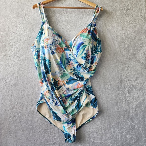 Jantzen Other - Jantzen Swimsuit Womens Size 26W Tummy Control One Piece Tropical Floral NWT
